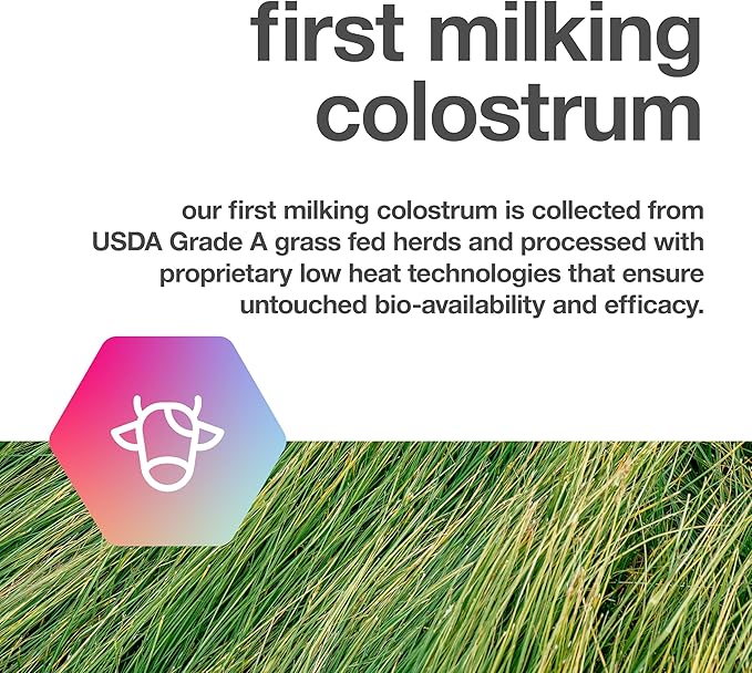 Pure Bovine Colostrum 180 Capsules - Antibiotic and Hormone Free - USA Sourced - All Natural - 100% First Milking