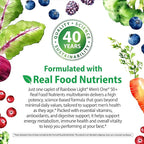 Rainbow Light Mens Multivitamin One + for 50 Plus | 90 Caplets | Supports Muscle Health | with Vitamins C, D, and Zinc | Real Food Nutrients, Digestive Enzymes & Probiotics