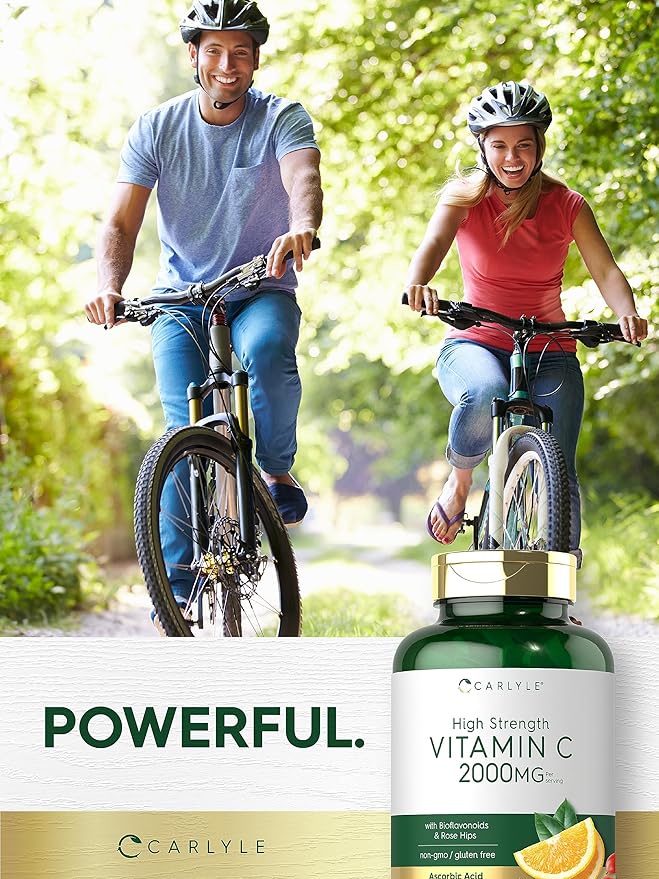 Carlyle Vitamin C 2000mg | with Rose Hips | 150 Caplets | Vegetarian, Non-GMO, Gluten Free Supplement