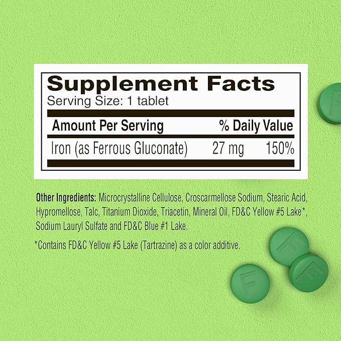 Fergon High Potency Iron Supplement Tablets, 100 Count, Pack of 2