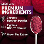Force Factor Total Beets Energy Drink Mix, Superfood Beet Root Powder with Nitrates to Boost Energy and Support Circulation, Blood Flow, Nitric Oxide and Stamina, Heart Health Supplement, 30 Servings