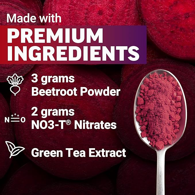 Force Factor Total Beets Energy Drink Mix, Superfood Beet Root Powder with Nitrates to Boost Energy and Support Circulation, Blood Flow, Nitric Oxide and Stamina, Heart Health Supplement, 30 Servings