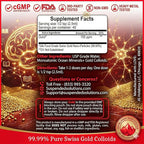Activated Gold - 4oz, 24k Pure Colloidal Gold Supplement, Nano Gold Particles, Cognitive Support, Focus & Clarity