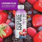 Isopure Zero Carb 100% Pure Whey Isolate Unflavored Protein Powder 3 Lbs + 1 Bottle of Clear Protein Water with Electrolytes, 15g Whey Protein Isolate, Zero Sugar, Mixed Berry, 20 fl oz Bottle