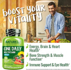 NATURELO Mens Multivitamins - One Daily Multivitamin for Men with Vitamins, Minerals & Organic Whole Foods, Boost Energy & Health, Non-GMO, 240 Vegetarian Capsules (Pack of 2)