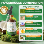 2 Pack Organic Vitamin D3 K2 Liquid 10000 IU w/ Vegan Omega-3 & Coconut MCT Oil - Maximum Strength Vitamin D Supplement, No Fillers, Non-GMO K2 as MK7 for Bones, Muscles & High Absorption-2 Fl Oz