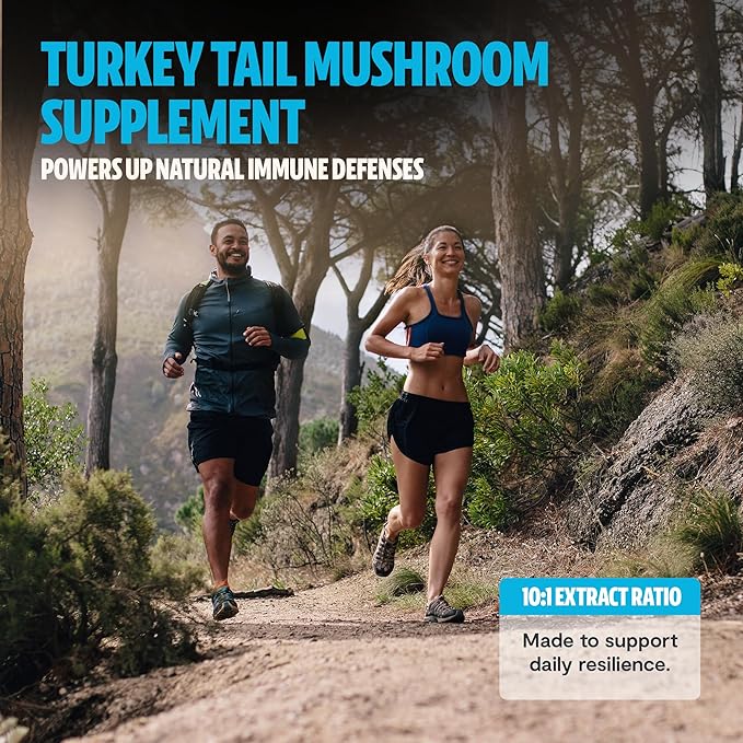 FreshCap Turkey Tail Mushroom Supplement 10,000mg – Organic Mushrooms, Turkey Tail Extract for Immune Support Supplement, Mushroom Supplement Capsules, Ayurveda Immunity Supplement (60 Capsules)