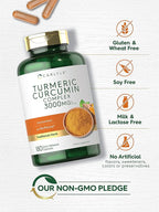 Carlyle Turmeric Curcumin Supplement | 180 Capsules | with Black Pepper, Curcuminoids and Bioperine | Non-GMO, Gluten Free