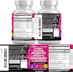 Clean Nutraceuticals Vaginal Probiotics for Women + Prebiotics 20 Billion Cranberry Pills w D-Mannose 500 mg for Urinary Tract Health pH Balance - for Vaginal Health Supplements Pills - 3Pack