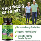 NATURELO Whole Food CoQ10 Supplement, 120 Veg Capsules, Heart Health Blend, Powerful Antioxidant, CoQ10 100mg Supports Energy Production