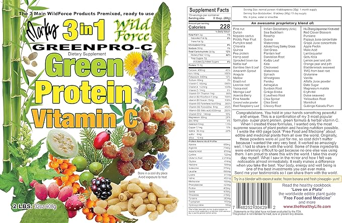 Wild Force GreenPro-C (Pre-Mixed Greens, Protein, and Vitamin C Powder)