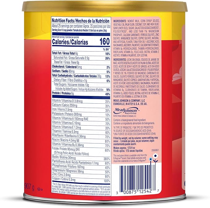 Enfagrow Premium Toddler Milk Nutritional Drink, Toddler Drink,Try Our Brain-Supporting Trio,32oz Can,(Pack of 3)