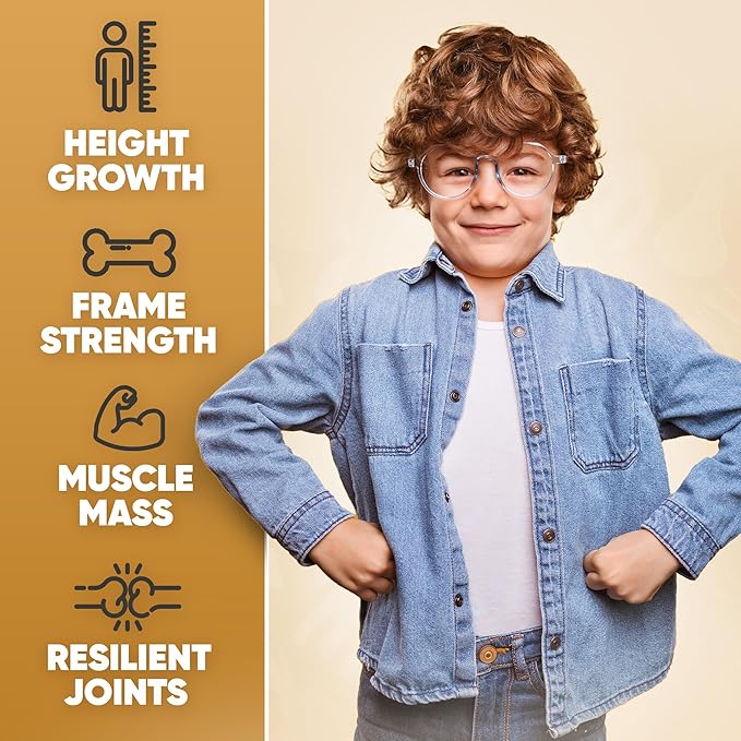 Height Growth Increase Vitamin Gummies, Calcium 100mg, Magnesium Glycinate 30mg, Zinc, Ashwagandha, Vitamin K2 D3 25mg Grow Tall Maximizer Supplement, Multivitamin for Kids, Teens Boy & Girl, Adults