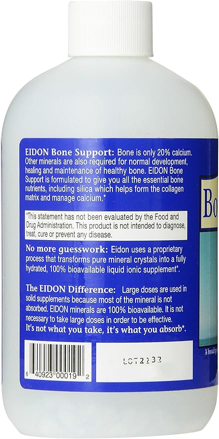 Eidon Mineral Wellness Support Liquid Supplement - Ionic Trace Mineral Drops to add to Water, Calcium, Magnesium, Zinc, Manganese, Silica, Sulfur, Boron, Bioavailable - 18 oz