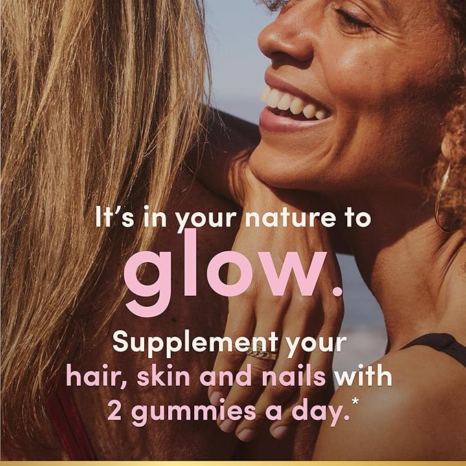 Nature's Bounty Optimal Solutions Advanced Hair, Skin and Nails Pectin Gummies, 2X Biotin Per Serving, No Stick Gummy, Vegetarian Formula, Strawberry Flavor, 200 ct, 100 Total Servings (Pack of 2)