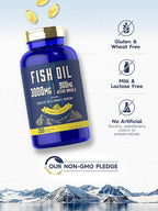 Carlyle Fish Oil 3000mg | 900mg Omega 3 | 200 Softgels | Lemon Flavor | Non-GMO and Gluten Free Supplement
