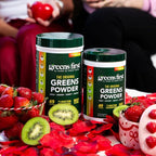 Greens First Original Greens Powder - 49 Superfoods - Organic Fruits & Veggies - Prebiotics, Probiotics & Digestive Enzymes - Antioxidant - Dairy Free/Vegan/Non-GMO (Strawberry Kiwi, 30 Servings)