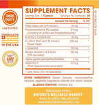 Natures Wellness Brain Booster | Natural Cognitive Enhancer for Increased Focus, Memory and Mental Clarity | Nootropics Brain Supplement | DMAE, Rhodiola Rosea Extract, Bacopa Monnieri, Ginkgo Biloba