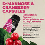 Natural Pick D mannose with Cranberry, 1250mg – Potent dmannose Pills, for Kidney Defense Support and Cleanse andu Urinary Tract Health for Women. Bladder Healt Supplements for Women – 90 Capsules