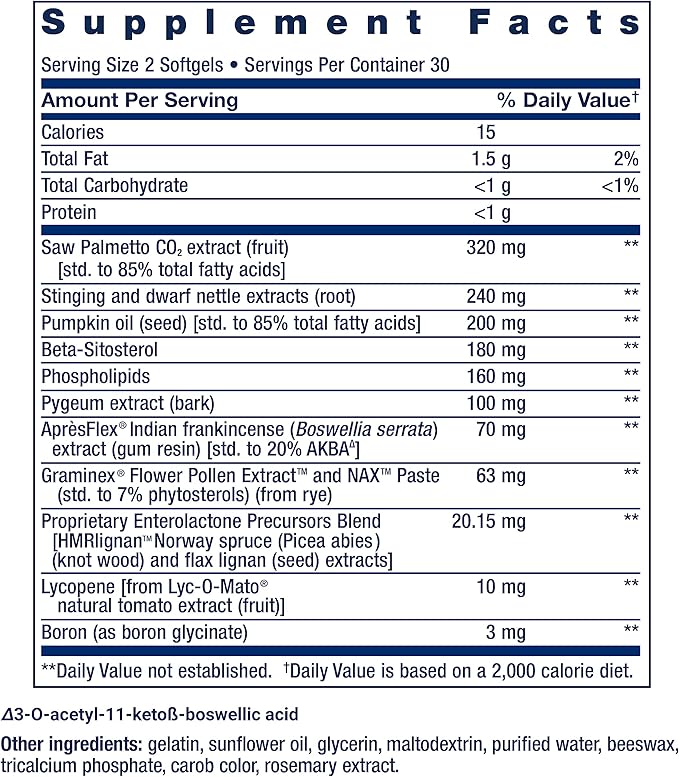 Life Extension Ultra Prostate Formula, Saw Palmetto for Men, pygeum, stinging Nettle Root, lycopene, Prostate Health, Urination Flow, PSA, Non-GMO, Gluten-Free, 60 softgels (Pack of 2)