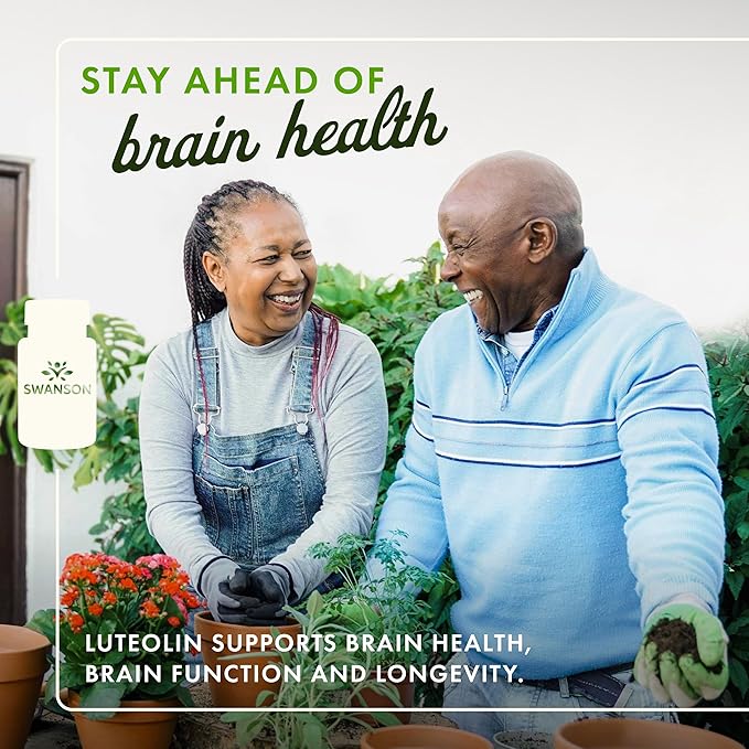 Swanson Luteolin Complex w/Rutin - Brain Support Supplement Promoting Memory, Mood & Cognitive Health - Natural Formula to Help Maintain Nervous System - (30 Veggie Capsules)