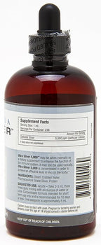 Ultra Silver® Colloidal Silver | 5,000 PPM, 8 Oz (236mL) | Ships as (2) 4 Ounce Glass Bottles | Mineral Supplement | True Colloidal Silver - with Dropper