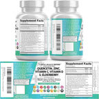 Q Defend Quercetin Supplement with Zinc Vitamin C Vitamin D Elderberry Turmeric Black Pepper Garlic Ginger Sea Moss Lysine Stinging Nettle Reishi Mushroom Immune Support 60 Capsules by Clean Nutra