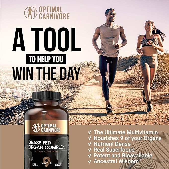 Beef Organ Supplement | 9-Organ Complex from Grass-Fed New Zealand Cattle | Whole-Food Multivitamin Alternative for Energy, Digestion, Immune & Brain Support | 30 Day Supply