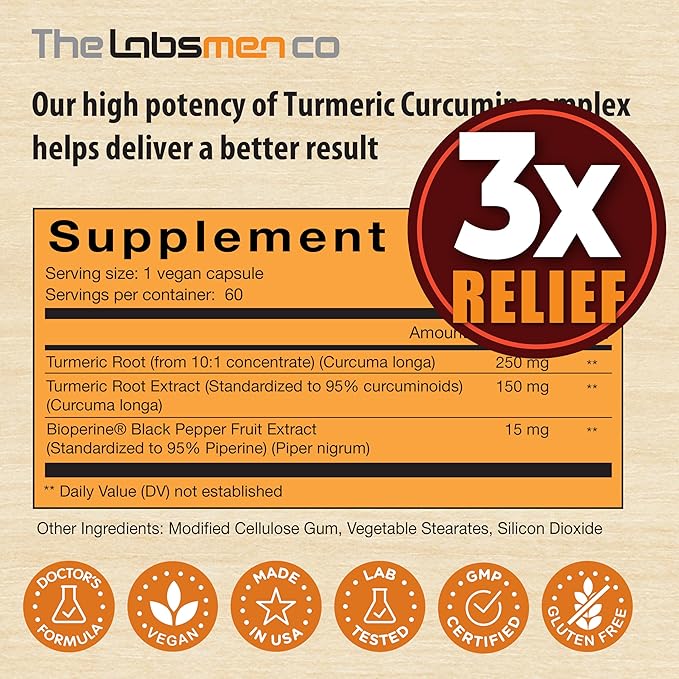 Just One Vegan Turmeric Curcumin Capsule a Day – 95% Curcuminoids Turmeric Curcumin 3X Formula with BioPerine® Black Pepper – Extra Strength – Supports Joint Comfort & Healthy Lifestyle – 2 Months