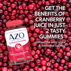 AZO Cranberry Urinary Tract Health Gummies Dietary Supplement 2 Gummies = Glass Cranberry Juice Helps Cleanse Protect Natural Berrylicious Flavor Gummies, Non-GMO, 40 Count
