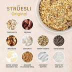 Struesli Granola Variety Pack, Organic Grain & Gluten Free Healthy Snacks, Keto & Paleo Friendly, Includes Original, Cacao & Coffee and Savory & Seed Flavors, Prebiotic Fiber, 3 Count, 9 Oz Each
