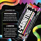 Nutrex Research Liquid L Carnitine 3000 – Sour Gummy Worms | L-Carnitine Liquid Shots, Stimulant Free | Supports Muscle Recovery for Men and Women - 31 Servings