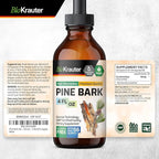 BIO KRAUTER® Pine Bark Extract for Circulatory & Antioxidant Support - Vegan French Maritime Pine Bark Herbal Supplements - Natural Antioxidants & Skin Support - 400 mg per Serving, 4 Fl. Oz.