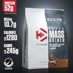 Dymatize Super Mass Gainer Protein Powder, Rich Chocolate, 52g Protein, 1g Creatine, 1280 Calories, 10.7g BCAAs, 245g Carbs, Contains Whey Protein Powder, Isolate, and Casein (16 Servings)