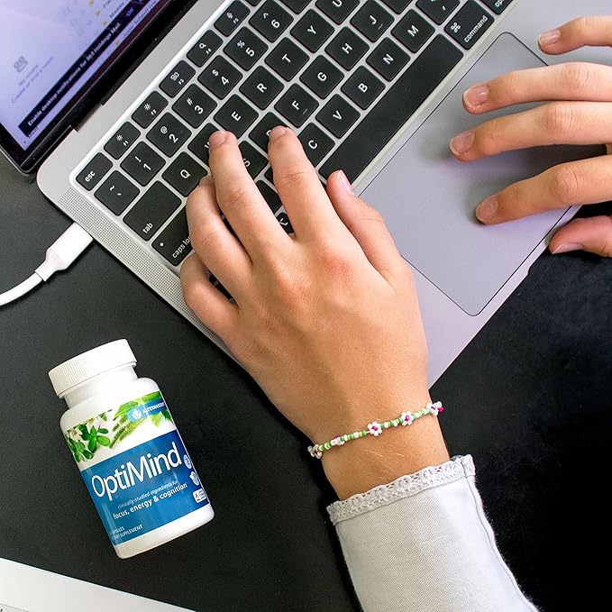 Optimind Brain Supplement for Memory and Focus, Nootropic with Synapsa®, Phosphatidylserine, Vitamin B1 B12, Non-GMO, Mental Clarity, Cognitive Support, Clinically Studied Ingredients, 64 Capsules