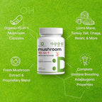 Organic 10-in-1 Mushroom Supplement, 240 Capsules – Lions Mane, Turkey Tail, Reishi, Cordyceps & More Mushroom Complex – Immune, Energy & Nootropic Brain Support – Non-GMO