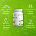 DEAL SUPPLEMENT Vitamin B2 400mg (Riboflavin) | with Magnesium Glycinate 400mg, 240 Capsules – 2 in 1 Support Healthy Nervous System, Mood, Blood & Energy Production, Non-GMO