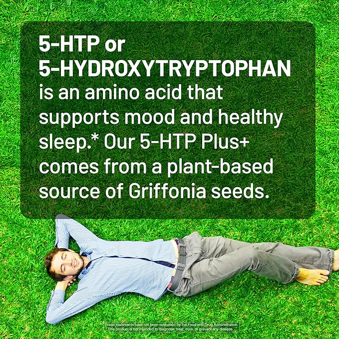 NatureWise 5-HTP 200mg Supplement from Griffonia Seeds with Cofactor Vitamin B6 - Mood Support and Natural Sleep Aid for Adults - Delayed-Release, Vegan - 60 Count[2-Month Supply]