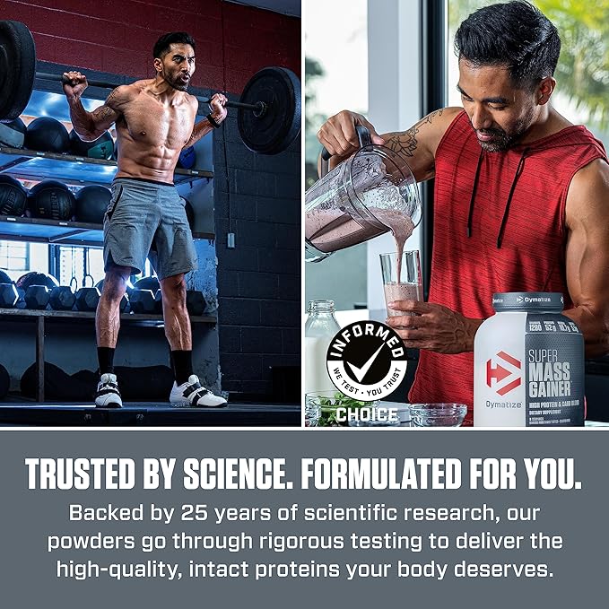 Dymatize Super Mass Gainer Protein Powder, Gourmet Vanilla, 52g Protein, 1g Creatine, 1280 Calories, 10.7g BCAAs, 245g Carbs, Contains Whey Protein, Isolate, and Casein (16 Servings)