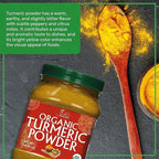 Organic Turmeric Powder 1 Pound Jar by Jiva Organics - 100% Raw with Curcumin - Lab Tested & Reports Available - Raw from India